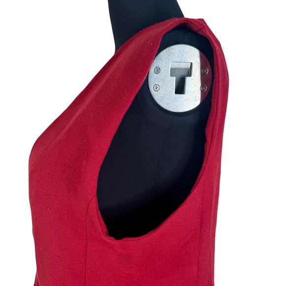 Tailored Fire: Structured Red Longline Vest (The Dressmaker Fashion) - Picture 9 of 16